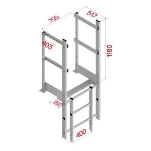 Hymer Ausstieg breit mit Handlauf für Alu-Steigleitern 