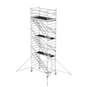 Günzburger Steigtechnik Rollgerüst 1,35 x 2,45 m mit Schrägaufstiegen & Ausleger
