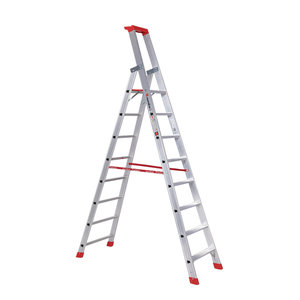 Euroline Alu-Stufenstehleiter mit Sicherheitsbrücke Nr. 32577