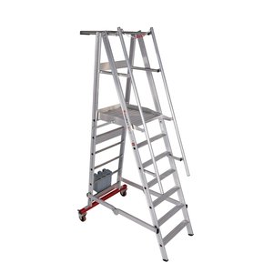 Euroline Alu-Podestleiter, fahr- und klappbar Nr. 32778, 60 kg Ballast