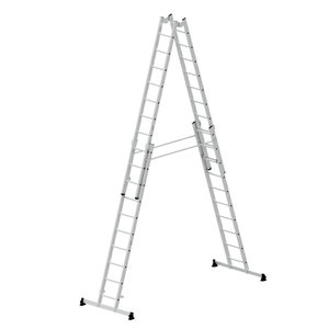 Günzburger Steigtechnik Sprossen-Stehleiter 4-teilig mit nivello®-Traverse