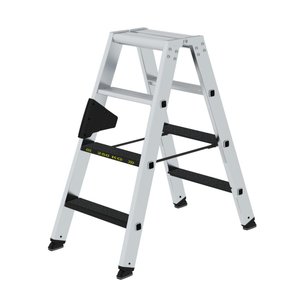 Günzburger Steigtechnik Stufen-Stehleiter 250 kg beidseitig begehbar mit clip-step R13