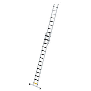 Günzburger Steigtechnik Stufen-Schiebeleiter 2-teilig mit nivello-Traverse und clip-step R13