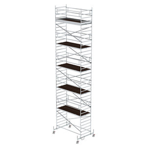 Günzburger Steigtechnik Rollgerüst 1,35 x 3,0 m mit Fahrbalken & Doppel-Plattform