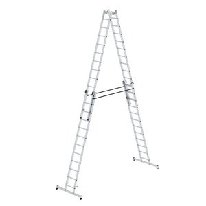 Günzburger Steigtechnik Sprossen-Stehleiter 4-teilig mit nivello®-Traverse