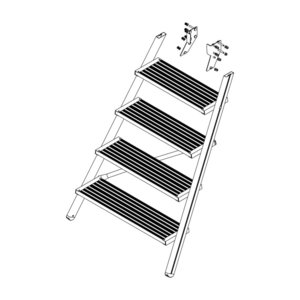 Günzburger Steigtechnik Aufstieg Podesttreppe 5 Stufen