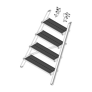 Günzburger Steigtechnik Aufstieg Podesttreppe 5 Stufen