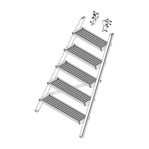 Günzburger Steigtechnik Aufstieg Podesttreppe 6 Stufen