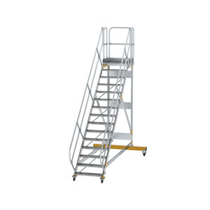 Günzburger Steigtechnik Plattformtreppe 45° fahrbar Stufenbreite 800 mm