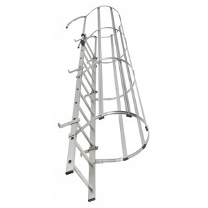 Hailo Professional Steigleiter mit Rückenschutz, Aluminium
