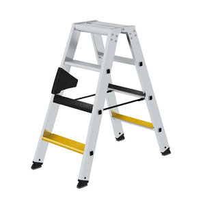 Günzburger Steigtechnik Stufen-Stehleiter beidseitig begehbar mit clip-step R13
