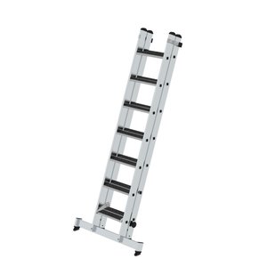 Günzburger Steigtechnik Stufen-Schiebeleiter 2-teilig mit nivello-Traverse und clip-step R13