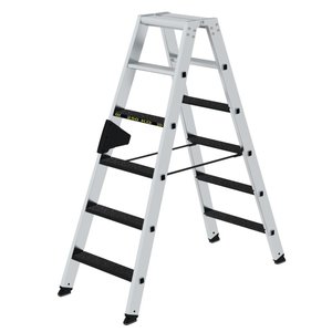 Günzburger Steigtechnik Stufen-Stehleiter 250 kg beidseitig begehbar mit clip-step R13