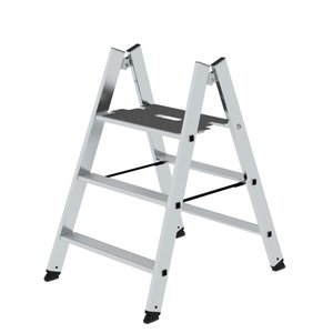 Günzburger Steigtechnik Klapptritt beidseitig begehbar Alu natur