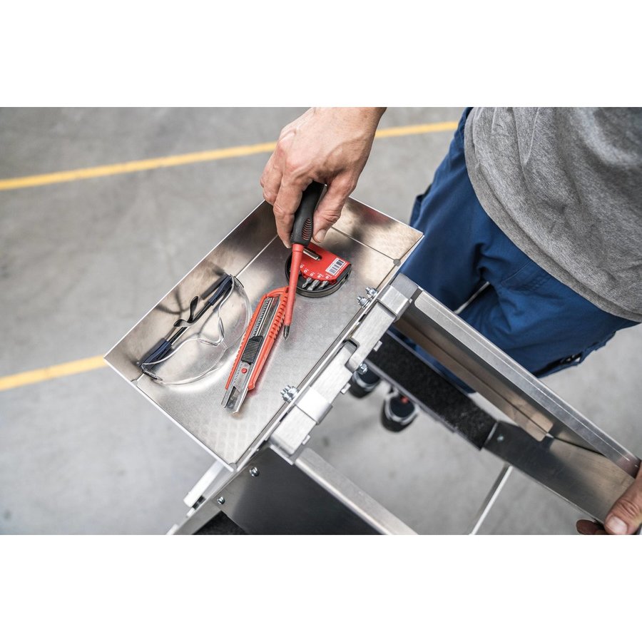 Günzburger Steigtechnik Sicherheits-Stufen-Stehleiter 2x4 Stufen