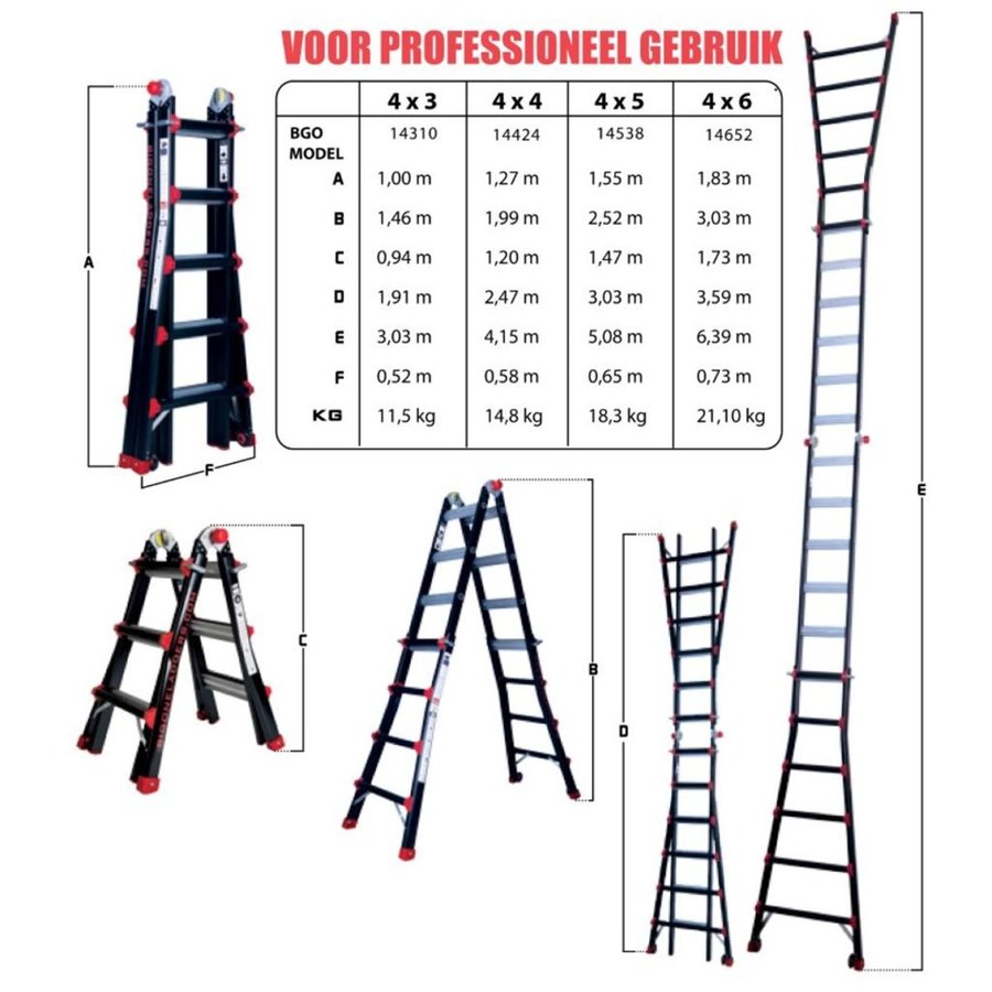 ASC Group Bigone Teleskopleiter 4x3