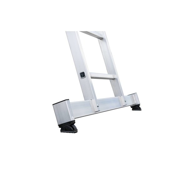 Günzburger Steigtechnik Stufen-Schiebeleiter 2-teilig mit nivello-Traverse und clip-step R 13 1x14 + 1x7