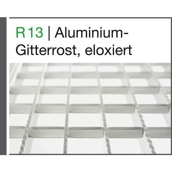 Günzburger Steigtechnik Mehrpreis pro Stufe Stufenbelag Aluminium-Gitterrost eloxiert 800 mm