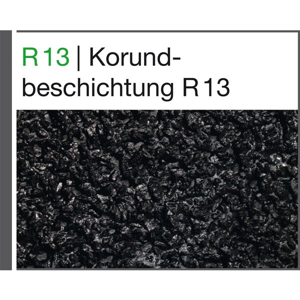 Günzburger Steigtechnik Mehrpreis pro Stufe Stufenbelag Korundbeschichtung R13 schwarz 1000 mm
