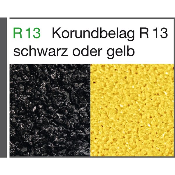 Günzburger Steigtechnik Mehrpreis pro Stufe Stufenbelag Korundbeschichtung R13 schwarz oder gelb 1000 mm