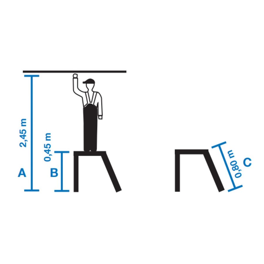 Krause STABILO klappbare Sicherheitstreppe ohne Bügel 2 Stufen
