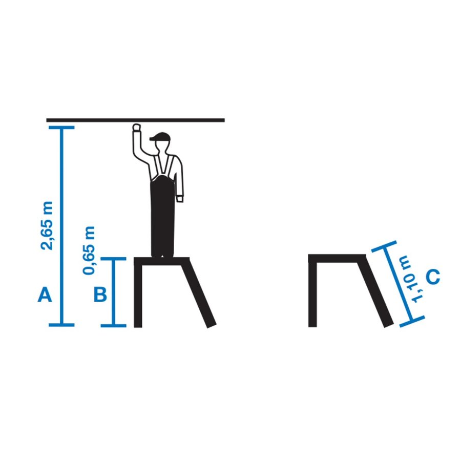 Krause STABILO klappbare Sicherheitstreppe ohne Bügel 3 Stufen