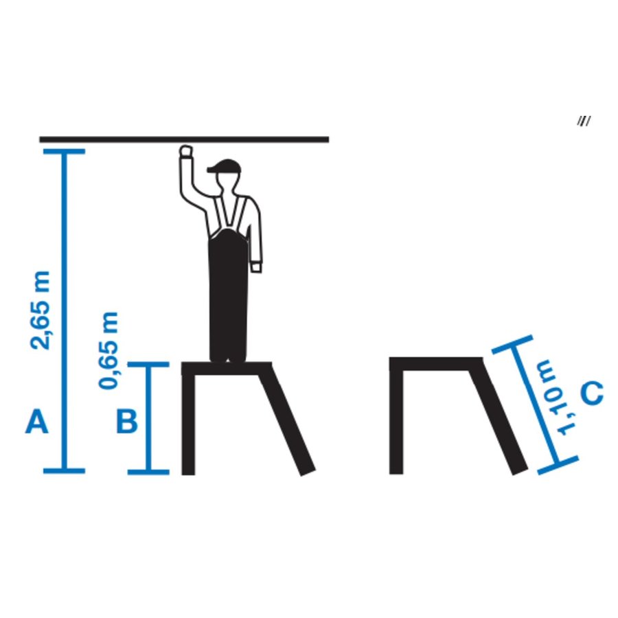 Krause STABILO klappbare Sicherheitstreppe mit Bügel 3 stufig