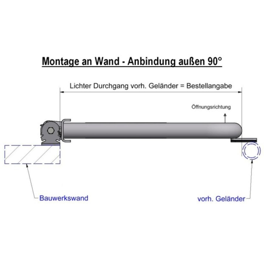 Hailo Professional Schranken mit Knieleiste an Bauwerken Edelstahl