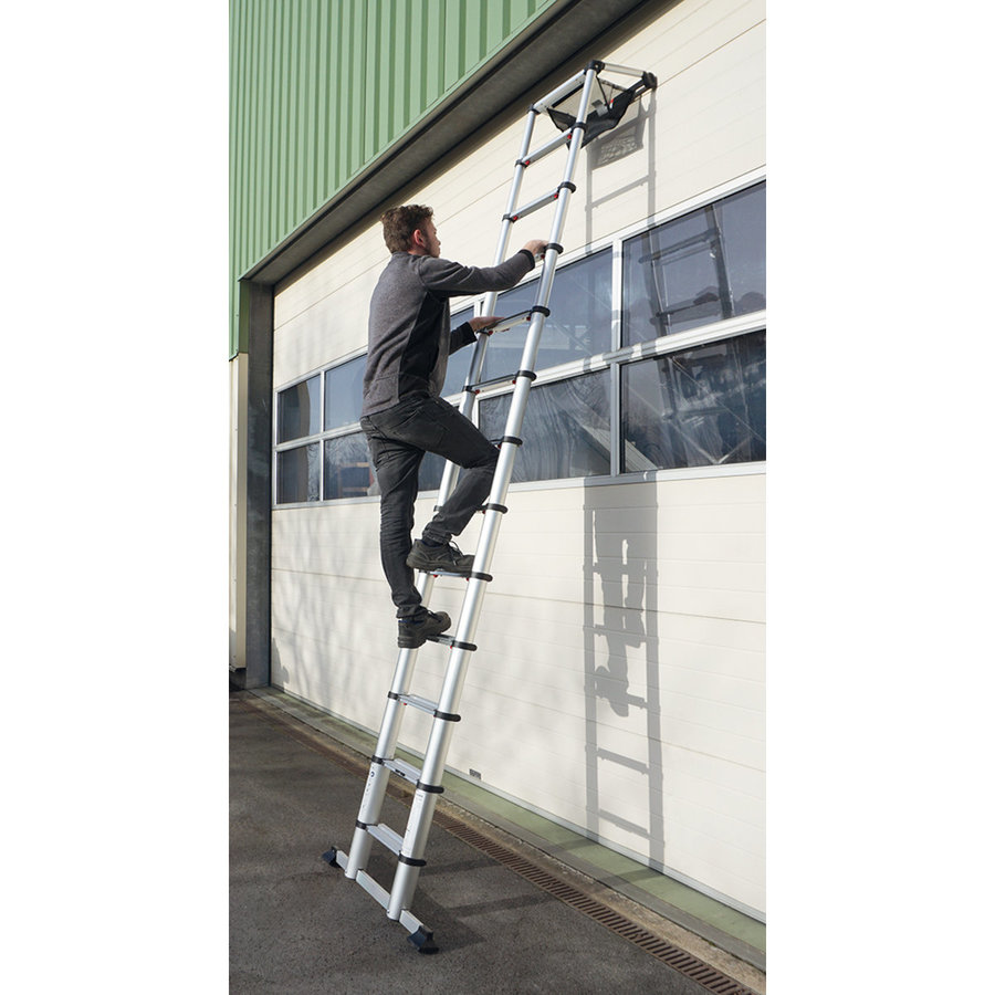 Euroline Premium Teleskopleiter mit 13 Stufen Arbeitshöhe bis 4,84 m