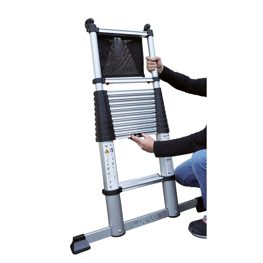 Euroline Premium Teleskopleiter mit 13 Stufen Arbeitshöhe bis 4,84 m