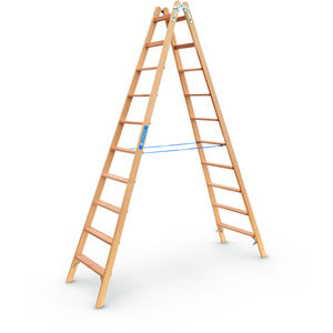 ZARGES Crestastep B - Holz-Stufenleiter 2 x 10 Stufen