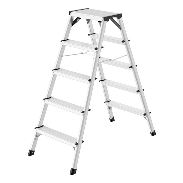Hailo D60 StandardLine Alu-Doppelstufen-Klapptritt, 2 x 5 Stufen