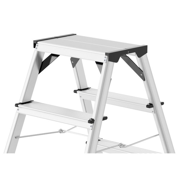 Hailo D60 StandardLine Alu-Doppelstufen-Klapptritt, 2 x 7 Stufen