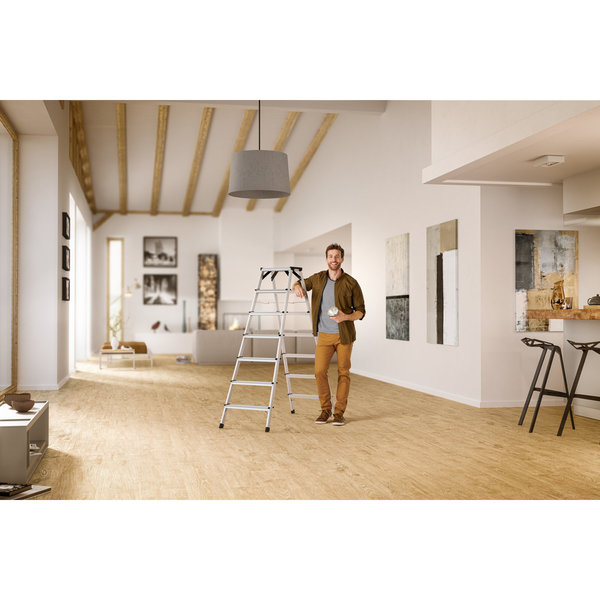 Hailo D60 StandardLine Alu-Doppelstufen-Klapptritt, 2 x 7 Stufen