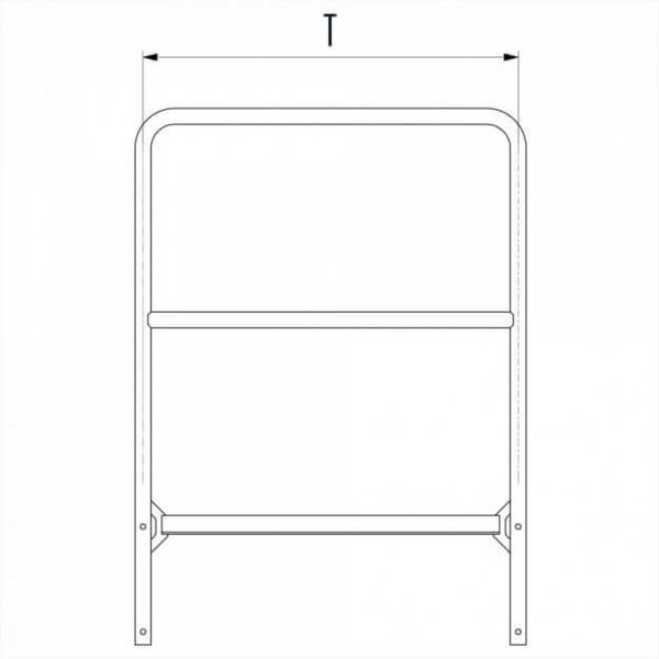 Hailo Professional Attika-Überstieg aus Edelstahl für Holm 72x25mm  T=750 mm