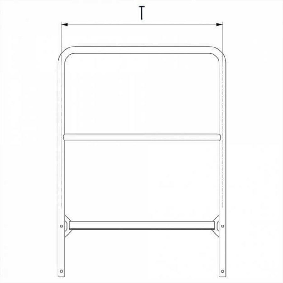 Hailo Professional Attika-Überstieg aus Edelstahl für Holm 72x25mm  T=750 mm
