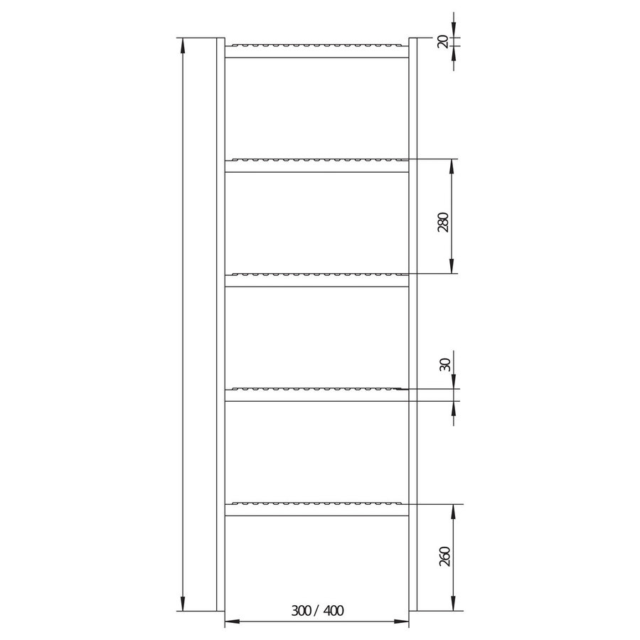 Hailo Professional Schachtleiter LW 300 / L = 560, 2 Sprossen, Edelstahl 1.4571