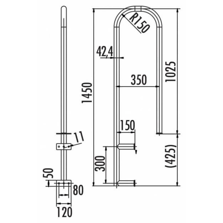 Hailo Professional Übersteigbügel aus Edelstahl  1 Paar = Links + Rechts