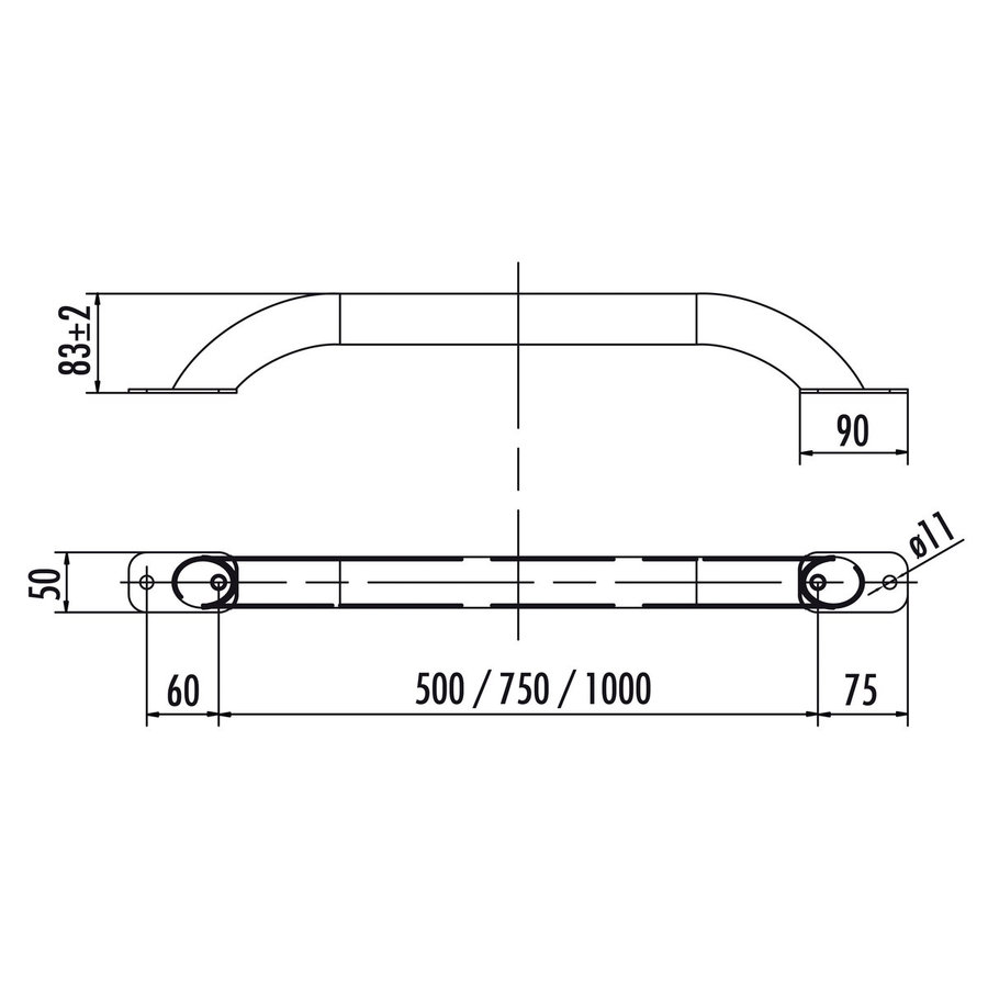 Hailo Professional Haltegriff 500mm A2 1.4301