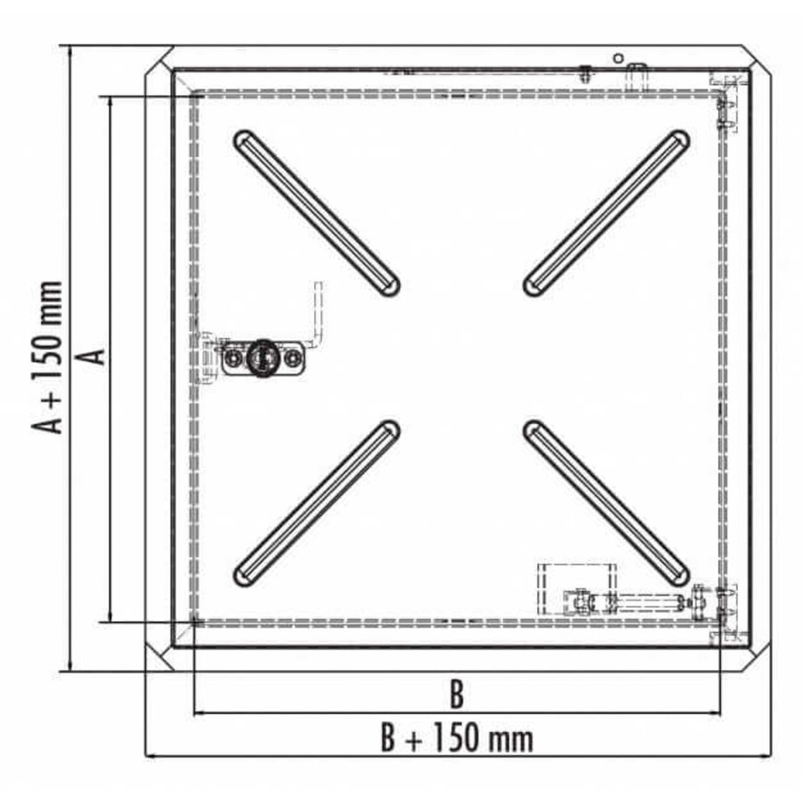 Hailo Professional Schachtabdeckung HS1 aus Edelstahl - Ausführung: geschlossen  800x800 mm