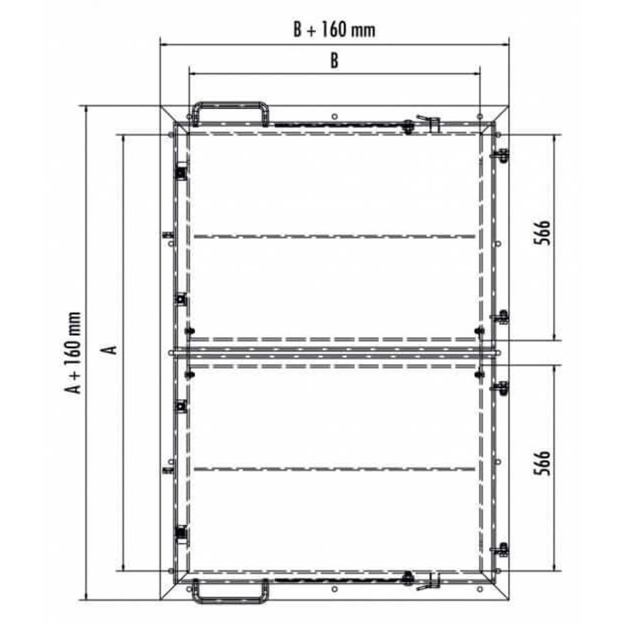Hailo Professional Schachtabdeckung HS9 aus Aluminium mit Schwenkverschluss 1000x1000 mm
