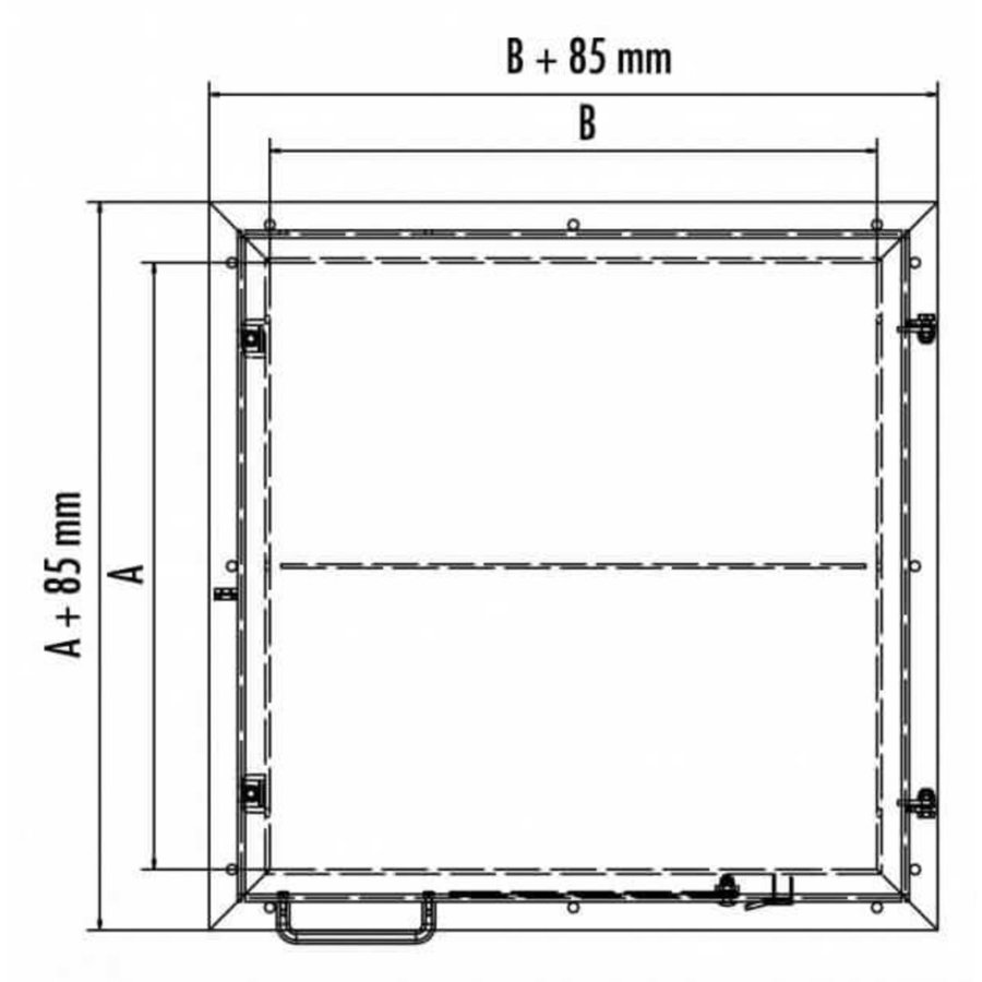 Hailo Professional Schachtabdeckung HS9 aus Aluminium mit Schwenkverschluss 1000x1000 mm