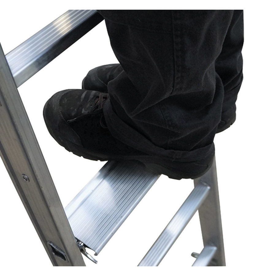 Euroline Alu Aufsetzstufe 80 mm für Alu-Sprossenstehleiter (1 Stück)