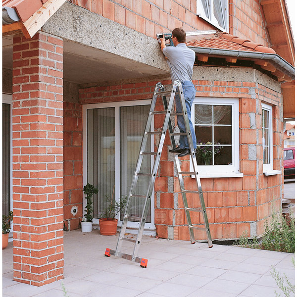 Krause MONTO Sprossen-Gelenk-DoppelLeiter - TriMatic 2x8 Sprossen