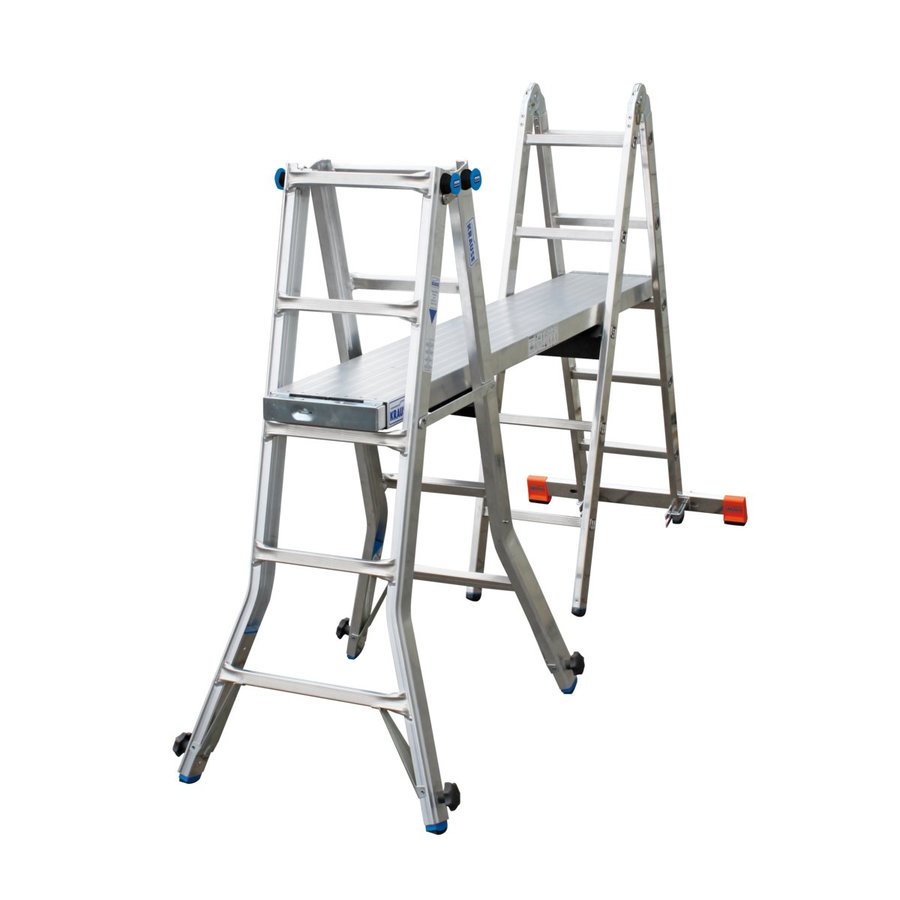 Krause STABILO Sprossen-Gelenk-TeleskopLeiter mit 4 Holmverlängerungen 4x5 Sprossen