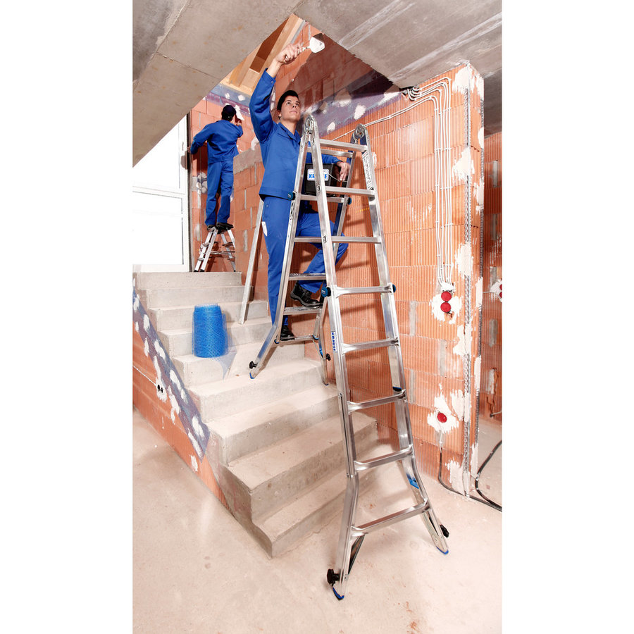 Krause STABILO Sprossen-Gelenk-TeleskopLeiter mit 4 Holmverlängerungen 4x5 Sprossen