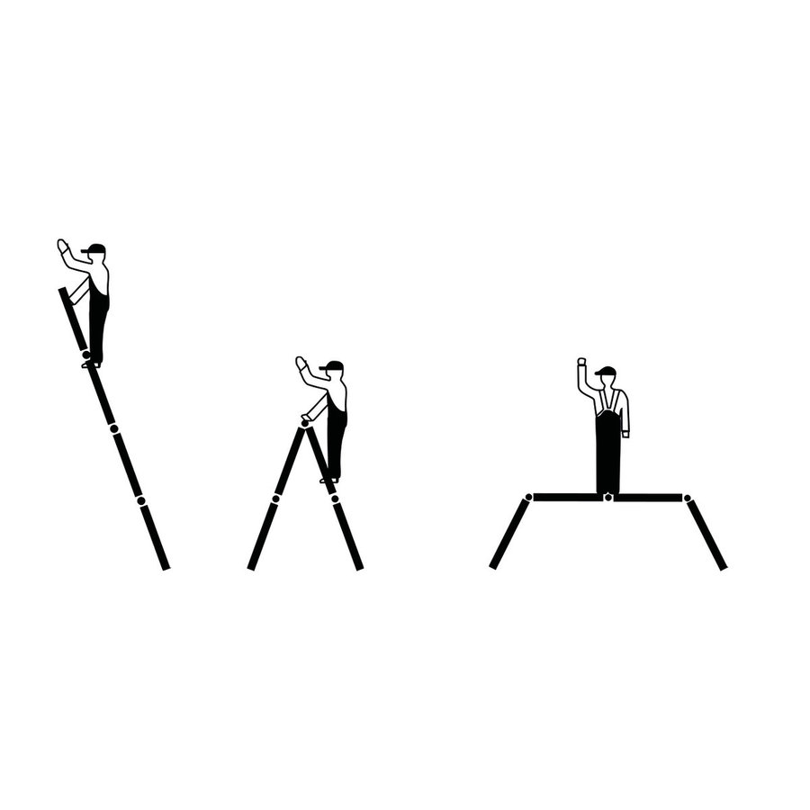 Krause CORDA Gelenk -UniversalLeiter mit Stahlplattform "Set" 4x3 Sprossen