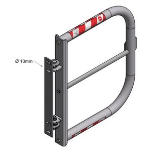 Hailo Professional Schranken mit Knieleiste an Bauwerken