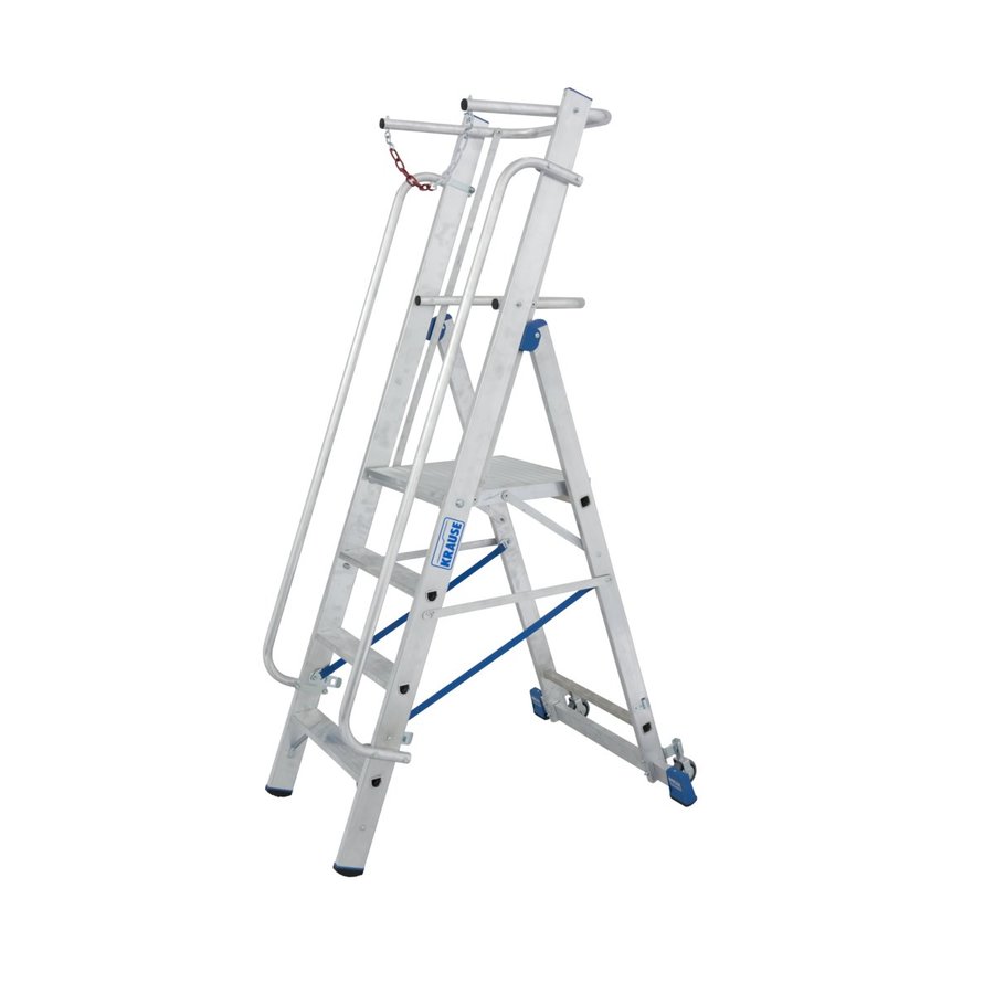 Krause STABILO Stufen-StehLeiter mit großer Standplattform und Sicherheitsbügel 1x4 Stufen