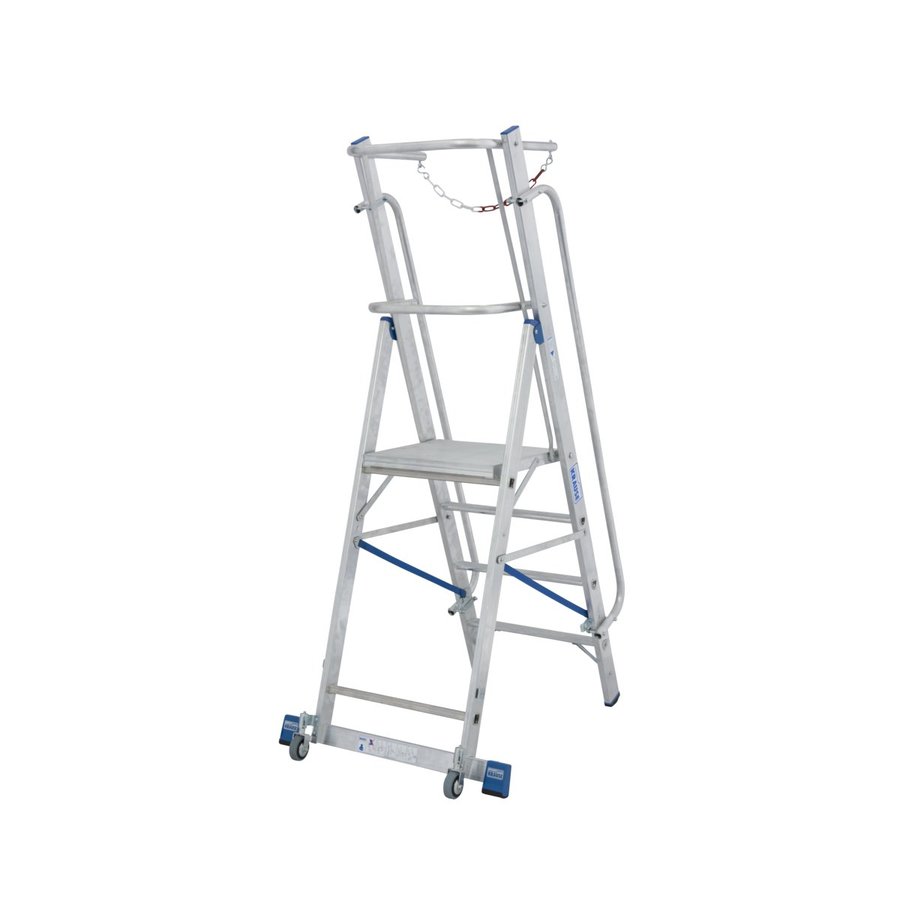 Krause STABILO Stufen-StehLeiter mit großer Standplattform und Sicherheitsbügel 1x4 Stufen